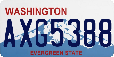 WA license plate AXG5388