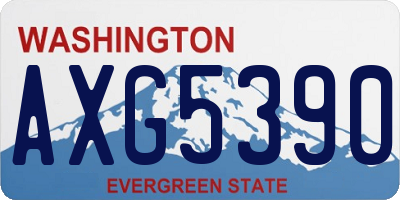 WA license plate AXG5390