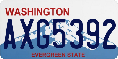 WA license plate AXG5392