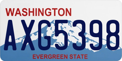 WA license plate AXG5398