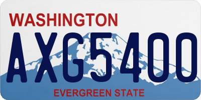WA license plate AXG5400