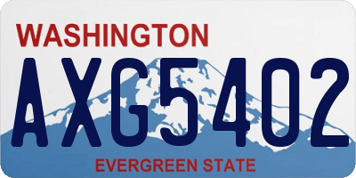WA license plate AXG5402