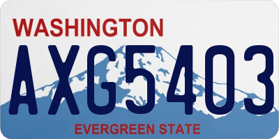 WA license plate AXG5403