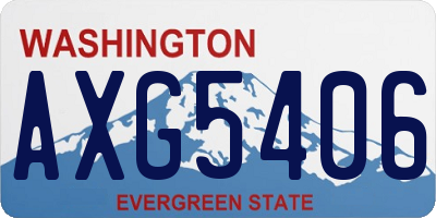 WA license plate AXG5406