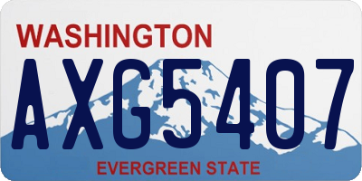 WA license plate AXG5407
