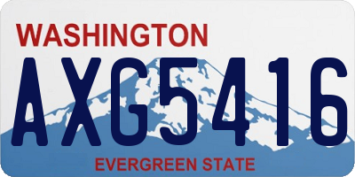 WA license plate AXG5416