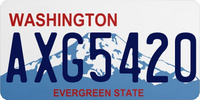 WA license plate AXG5420