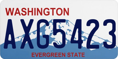 WA license plate AXG5423