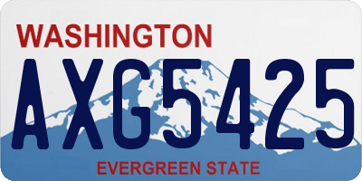 WA license plate AXG5425