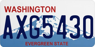 WA license plate AXG5430