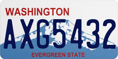 WA license plate AXG5432