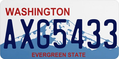 WA license plate AXG5433