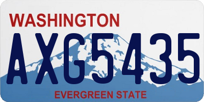 WA license plate AXG5435