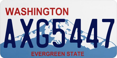 WA license plate AXG5447