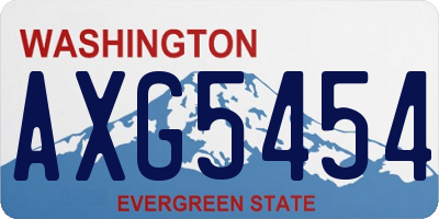 WA license plate AXG5454
