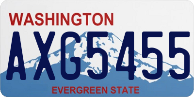 WA license plate AXG5455