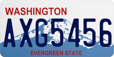 WA license plate AXG5456