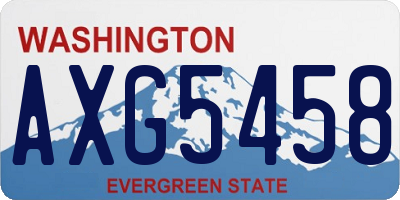 WA license plate AXG5458