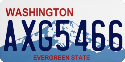 WA license plate AXG5466