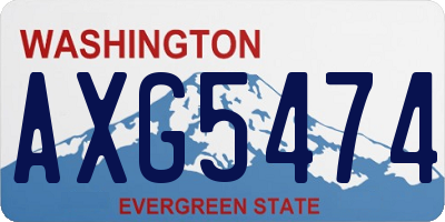 WA license plate AXG5474
