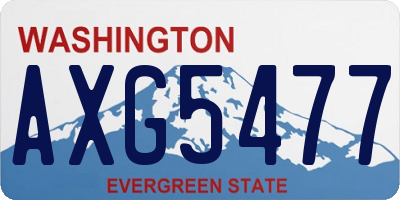 WA license plate AXG5477