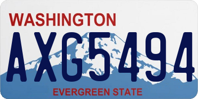 WA license plate AXG5494