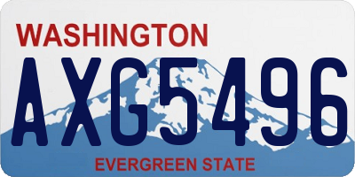 WA license plate AXG5496