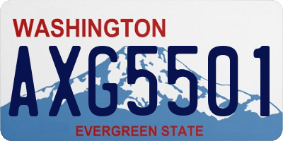 WA license plate AXG5501