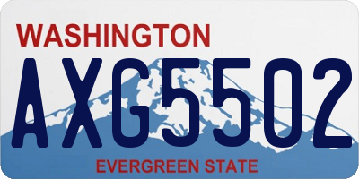 WA license plate AXG5502