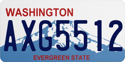 WA license plate AXG5512