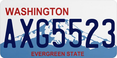 WA license plate AXG5523