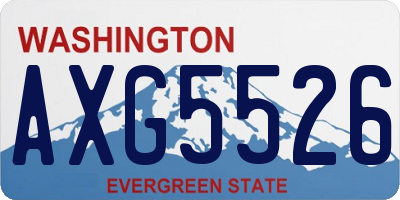 WA license plate AXG5526