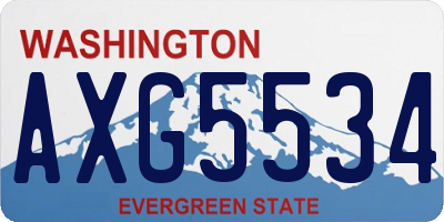 WA license plate AXG5534