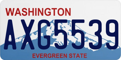 WA license plate AXG5539