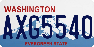 WA license plate AXG5540