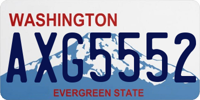 WA license plate AXG5552