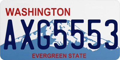 WA license plate AXG5553