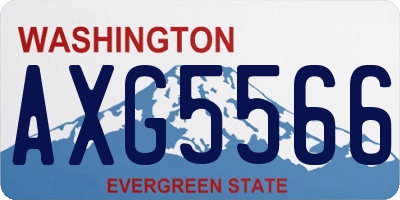 WA license plate AXG5566