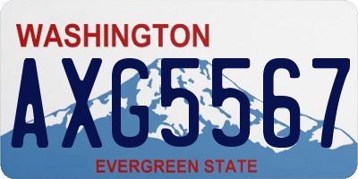 WA license plate AXG5567