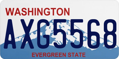 WA license plate AXG5568