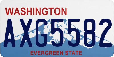 WA license plate AXG5582