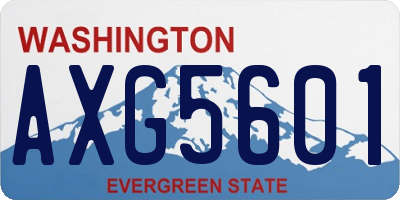 WA license plate AXG5601
