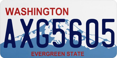 WA license plate AXG5605