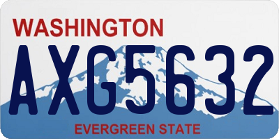 WA license plate AXG5632