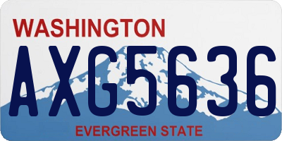 WA license plate AXG5636