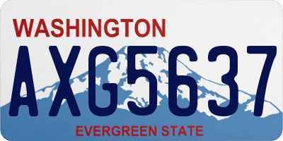 WA license plate AXG5637