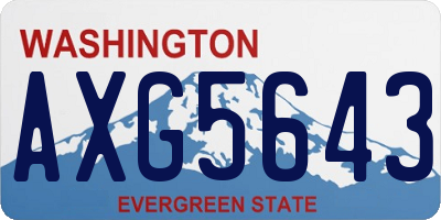 WA license plate AXG5643