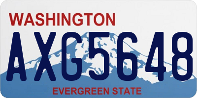 WA license plate AXG5648