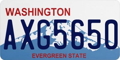 WA license plate AXG5650