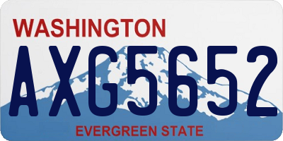 WA license plate AXG5652